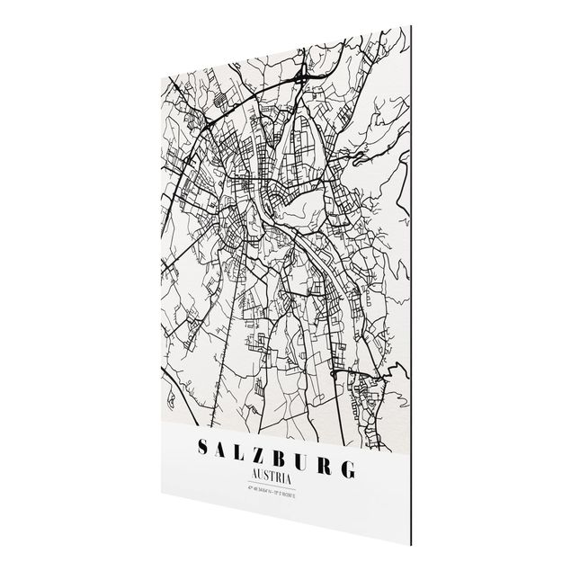 Quadro planisfero Mappa di Salisburgo - Classica