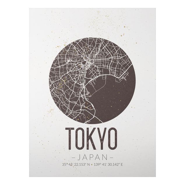 Quadro moderno Mappa di Tokyo - Retrò