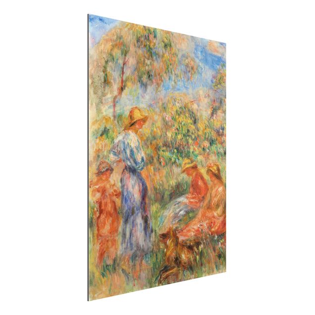 Stampe quadri famosi Auguste Renoir - Tre donne e un bambino in un paesaggio