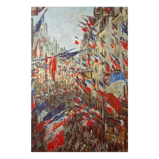 Stile artistico Claude Monet - Rue Montorgueil con le bandiere