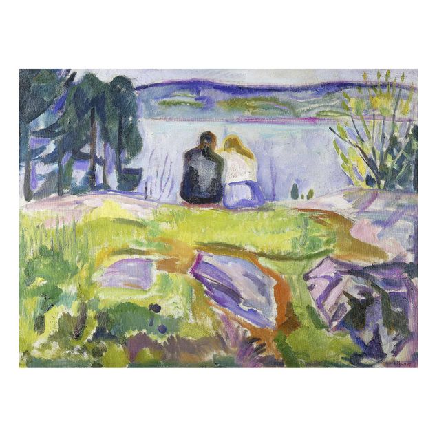 Quadri post impressionismo Edvard Munch - Primavera (coppia di innamorati sulla riva)