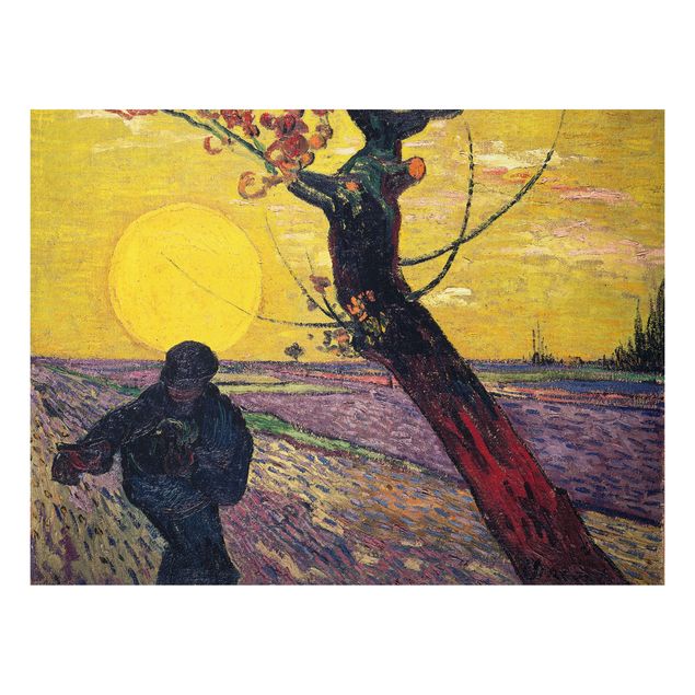 Quadri puntinismo Vincent Van Gogh - Seminatore con sole al tramonto
