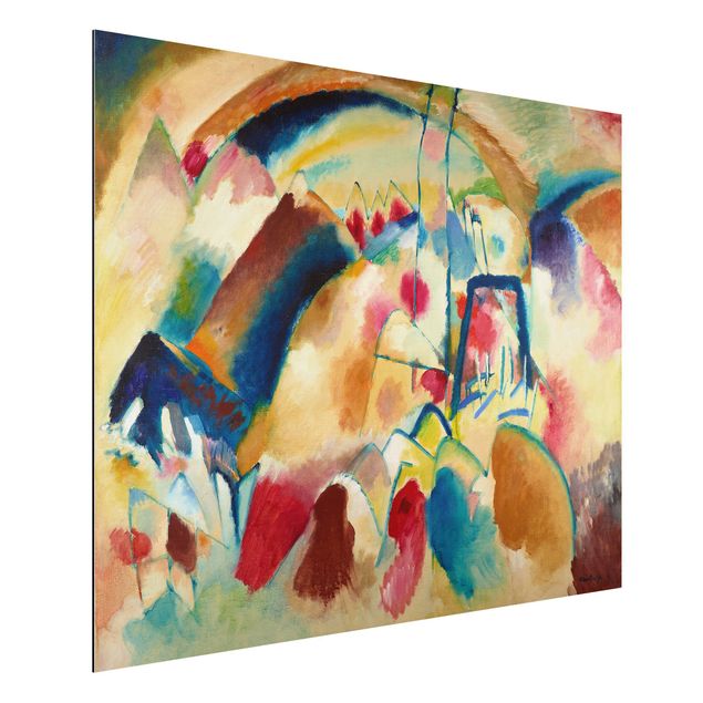 Riproduzioni Wassily Kandinsky - Paesaggio con chiesa (Paesaggio con macchie rosse)