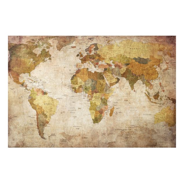 Quadri shabby Map of the world