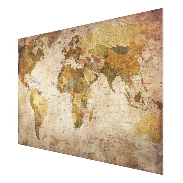 Quadri vintage Map of the world