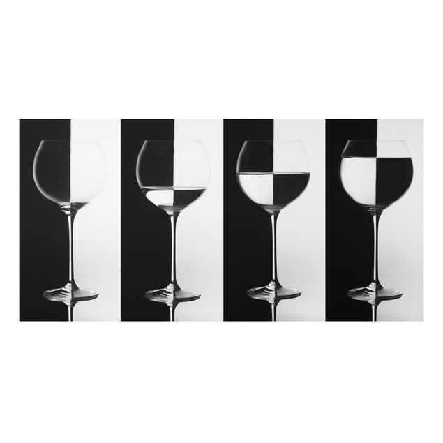 Quadri moderni per arredamento Bicchieri da vino in bianco e nero
