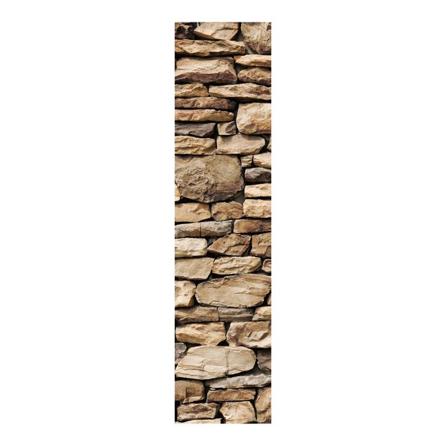 Tende a pannello scorrevoli effetto legno Muro di pietra americano
