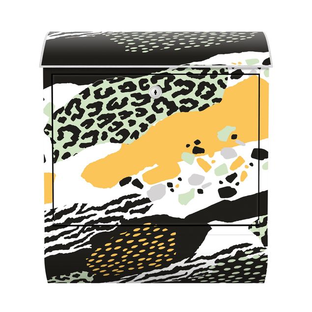 Cassette della posta nere Stampa animale Zebra Tigre Leopardo Africa