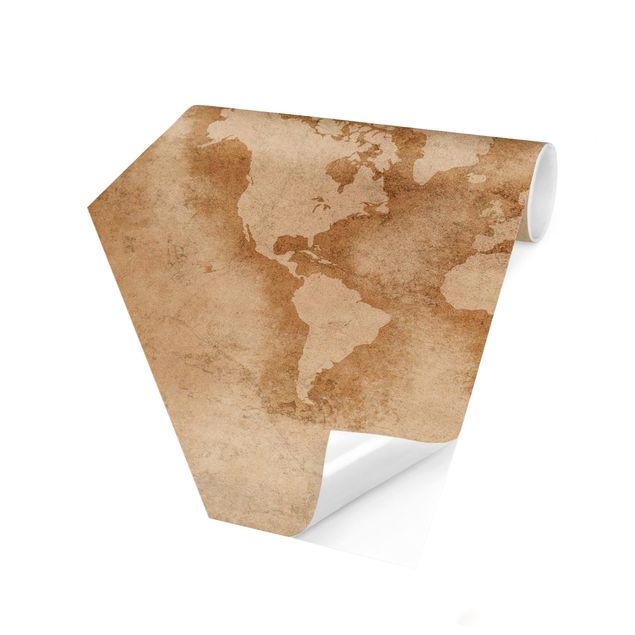 Carta parati beige Mappa del mondo antico