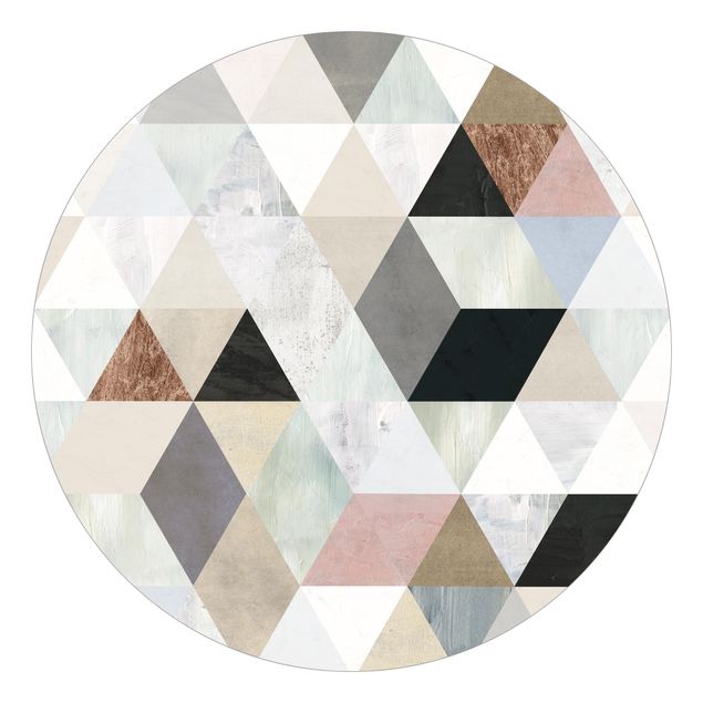 Carte da parati moderne Mosaico ad acquerello con triangoli I