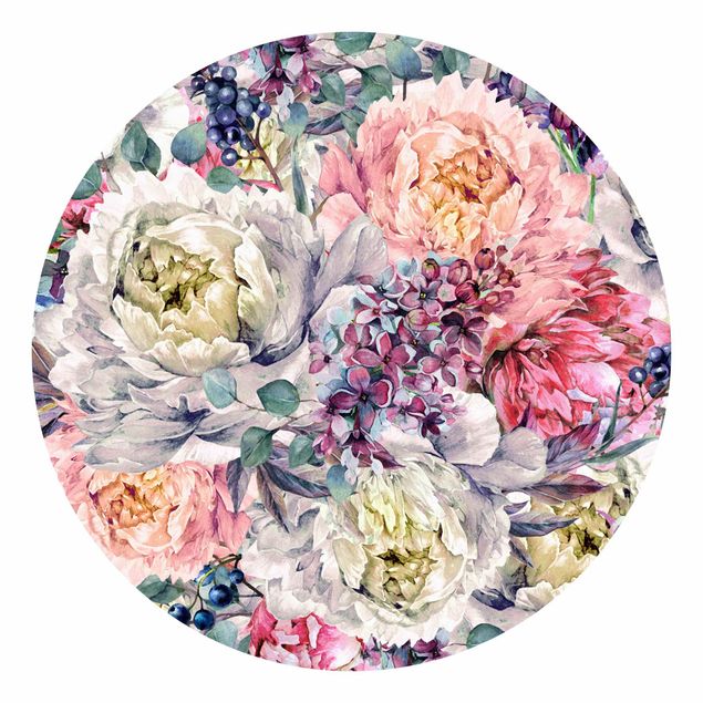 Carte da parati moderne Bouquet floreale ad acquerello