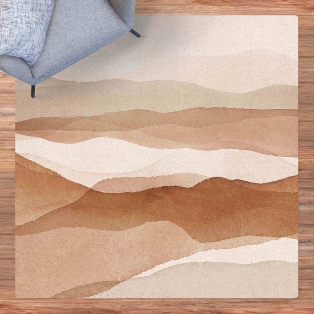 tappeto design moderno Paesaggio in acquerello colline sabbiose