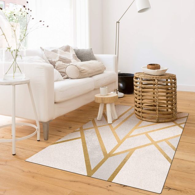 tappeto oro Geometria Art Déco Oro Bianco