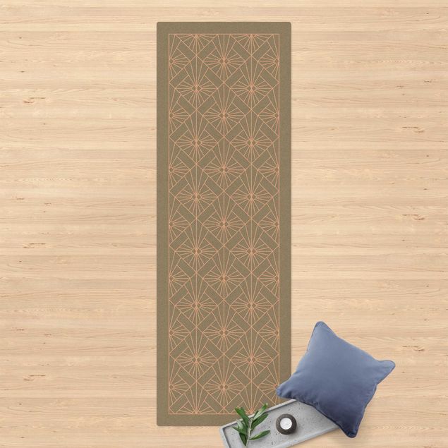 tappeto design moderno Art Déco motivo a raggi con cornice