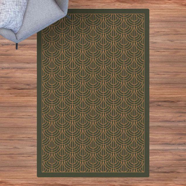 tappeto moderno Art Déco motivo a drappo con cornice