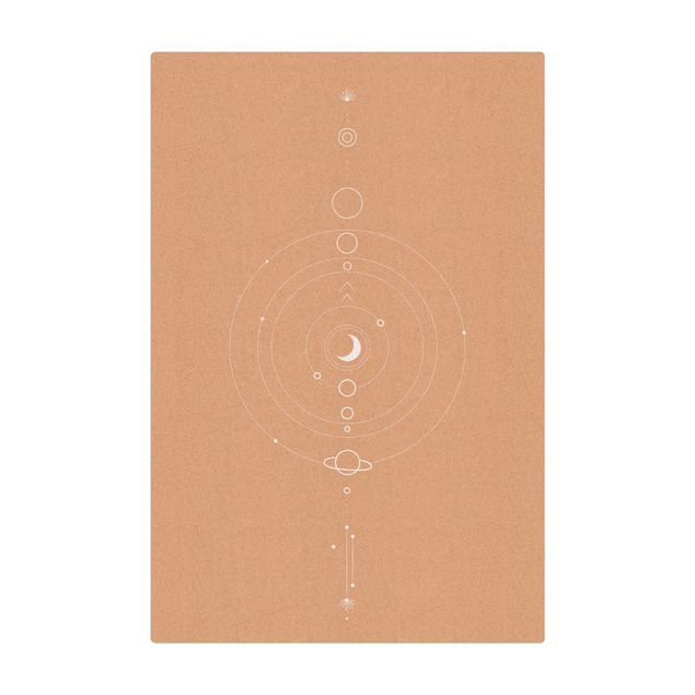 Tappetino di sughero - Astrologia Orbita dei pianeti in bianco - Formato verticale 2:3