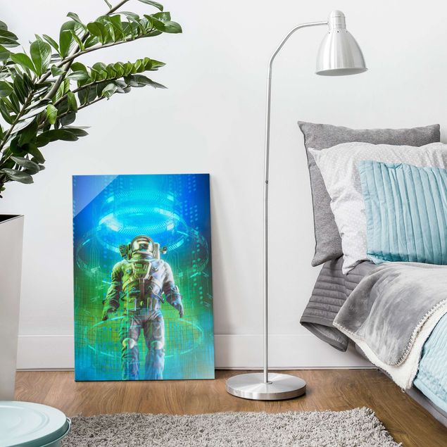 Ritratto quadro Astronauta in un cono di luce