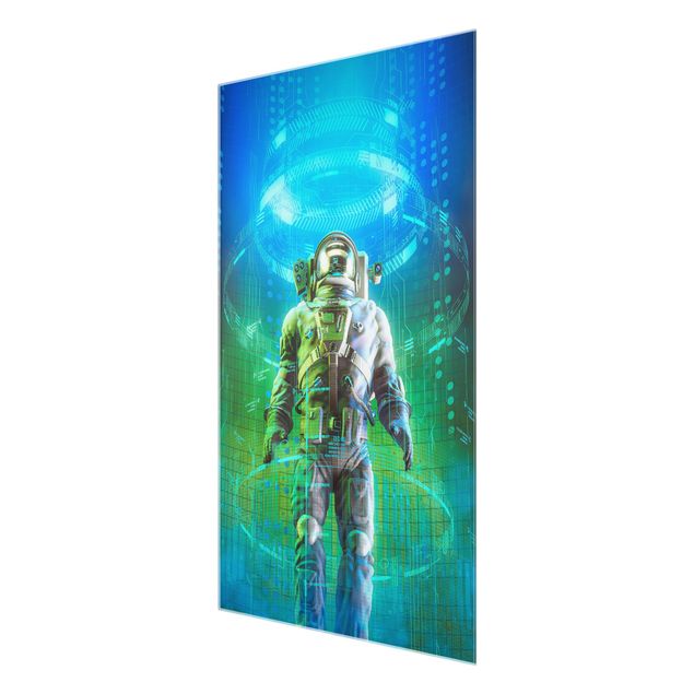 Glas Magnetboard Astronauta in un cono di luce