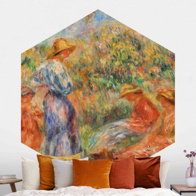 Carta parati adesiva Auguste Renoir - Tre donne e un bambino in un paesaggio