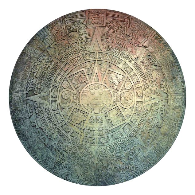 Carta da parati moderna Ornamenti aztechi in cerchio