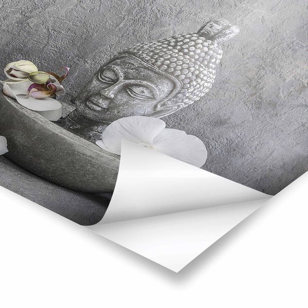 Quadri Buddha Zen, orchidea e pietra