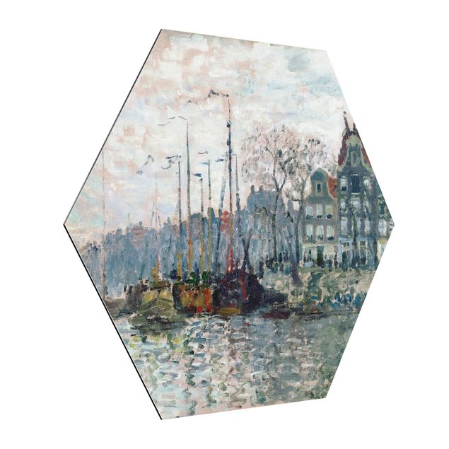 Quadri moderni   Claude Monet - Veduta di Prins Hendrikkade e Kromme Waal ad Amsterdam