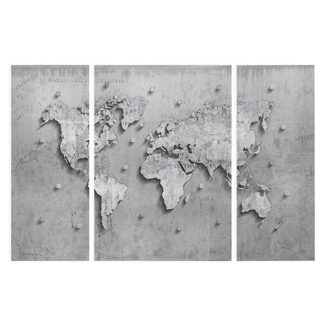 Stampe Mappa del mondo in cemento