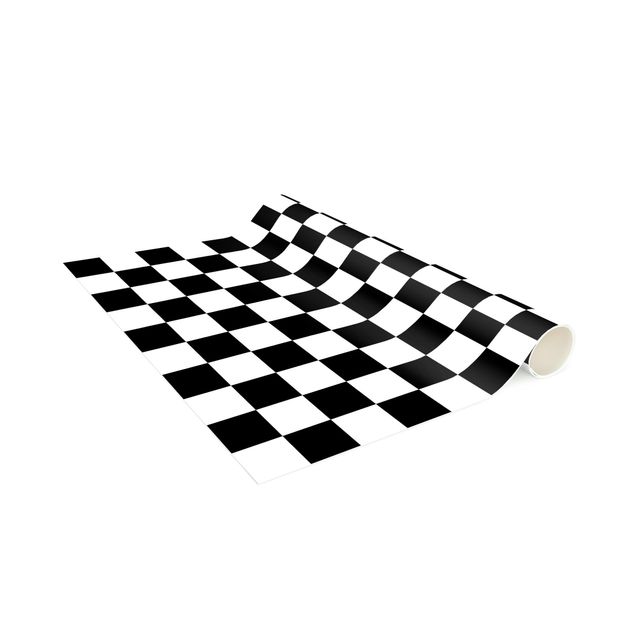 tappeto bianco e nero Motivo geometrico scacchiera bianco e nero