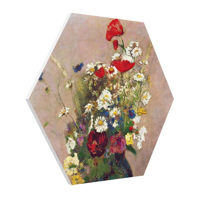 Quadri moderni per arredamento Odilon Redon - Vaso di fiori con papaveri