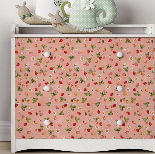 Pellicole adesive per mobili con disegni The Strawberry Fairy - Fiori di fragola