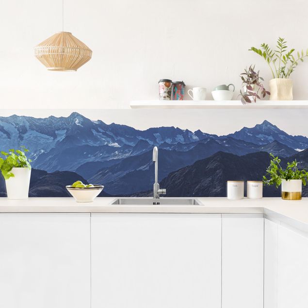 Rivestimenti cucina Vista panoramica delle montagne blu