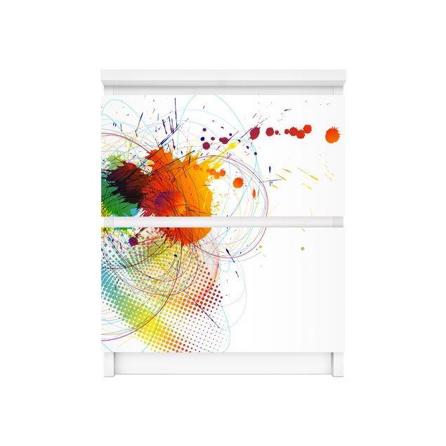 Carta adesiva per mobili IKEA - Malm Cassettiera 2xCassetti - Rainbow Background