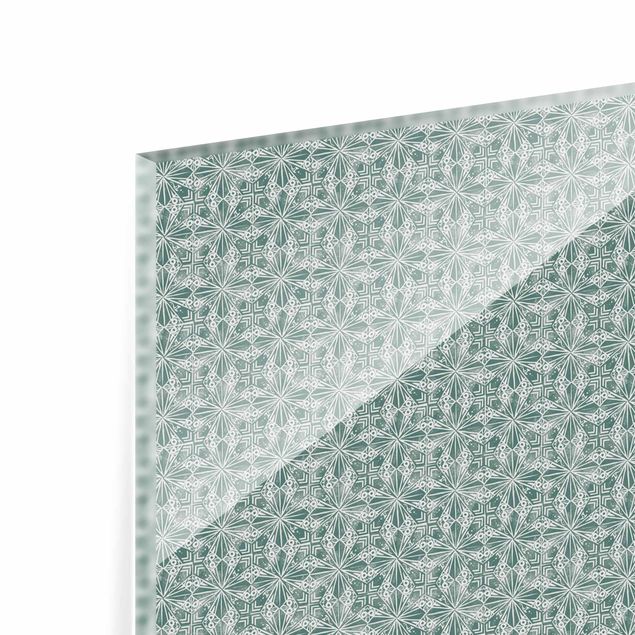 Paraschizzi in vetro - Trama vintage di piastrelle geometriche - Formato orizzontale 2:1