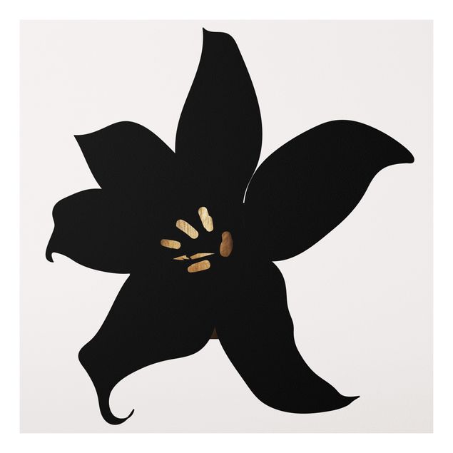 Quadri orchidee Mondo vegetale grafico - Orchidea nera e oro