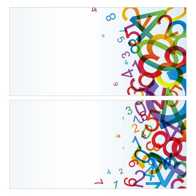 Carta adesiva per mobili IKEA - Malm Cassettiera 2xCassetti - Colourful Numbers