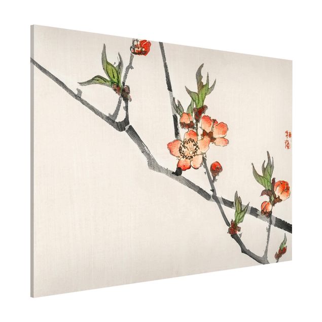 Lavagne magnetiche con fiori Disegno vintage asiatico ramo di ciliegio in fiore