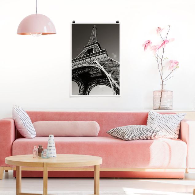 Quadri in bianco e nero Torre Eiffel a Parigi