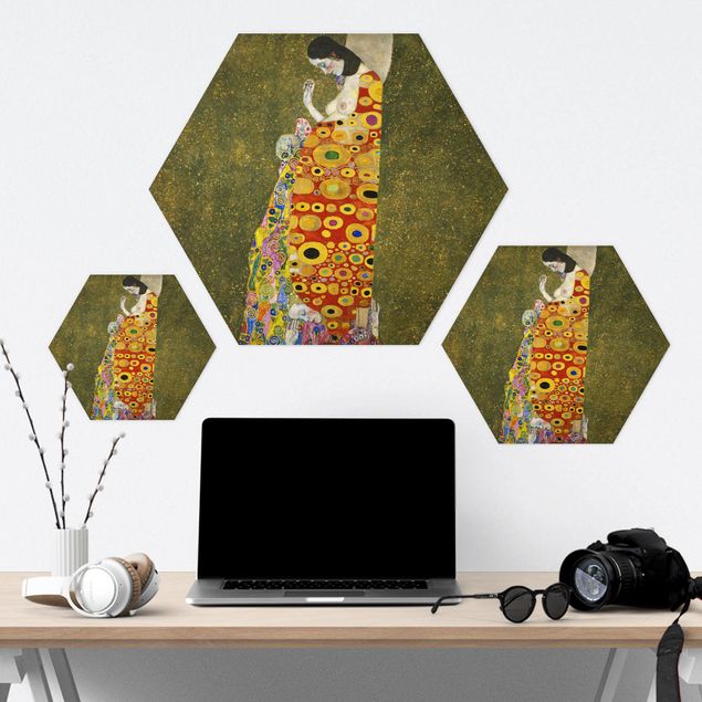 Quadro esagonale Gustav Klimt - La speranza II
