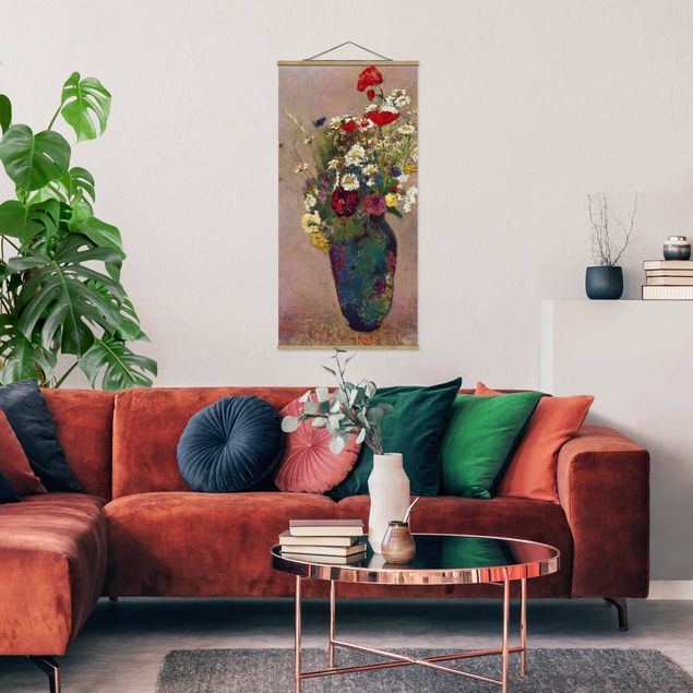 Stile di pittura Odilon Redon - Vaso di fiori con papaveri