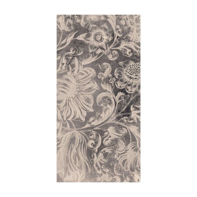 tappeto moderno grigio Ornamento a fiore sbiadito II