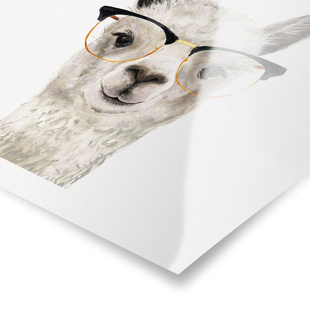 Stampe Hip Lama con occhiali I