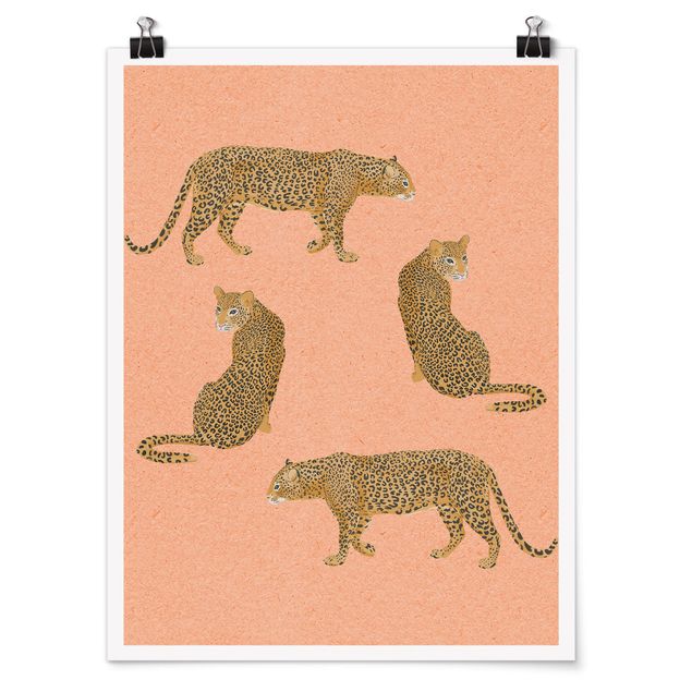 Quadri con animali Illustrazione - Leopardo Rosa Pittura