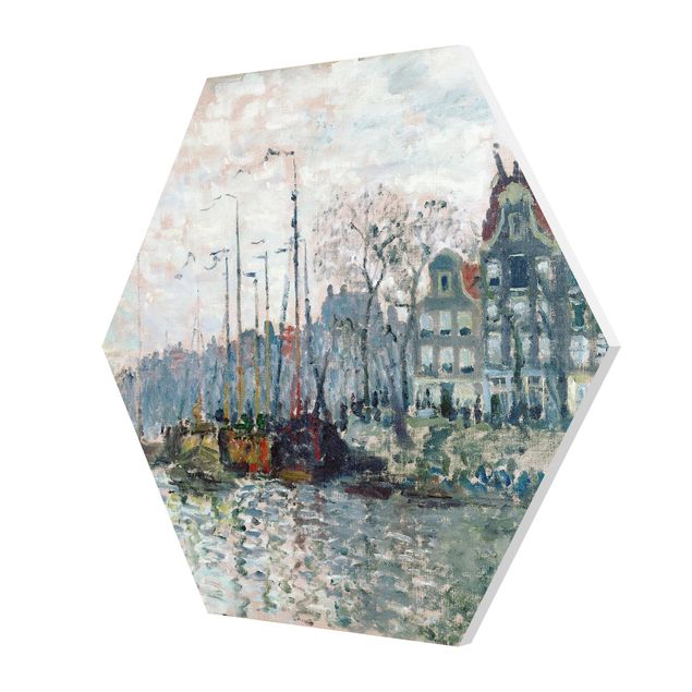Quadri skyline  Claude Monet - Veduta di Prins Hendrikkade e Kromme Waal ad Amsterdam
