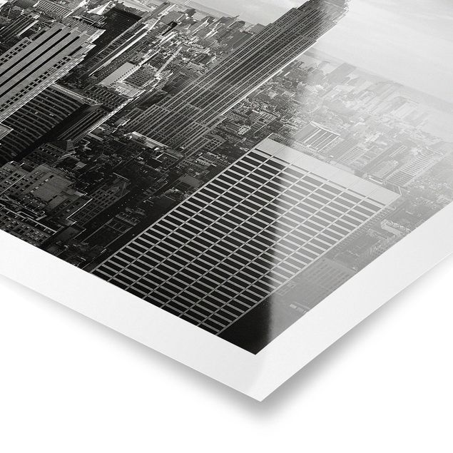 Poster in bianco e nero Skyline di Manhattan