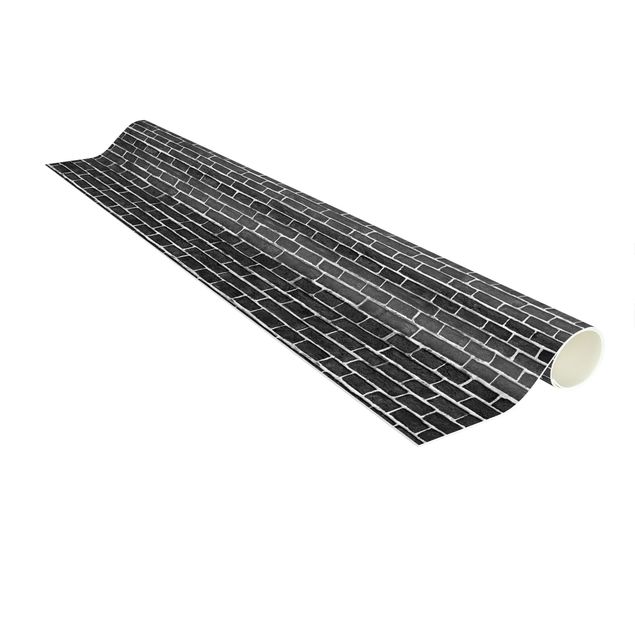 tappeto moderno Muro di mattoni nero