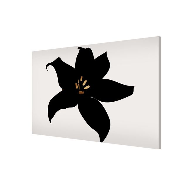 Lavagne magnetiche con fiori Mondo vegetale grafico - Orchidea nera e oro
