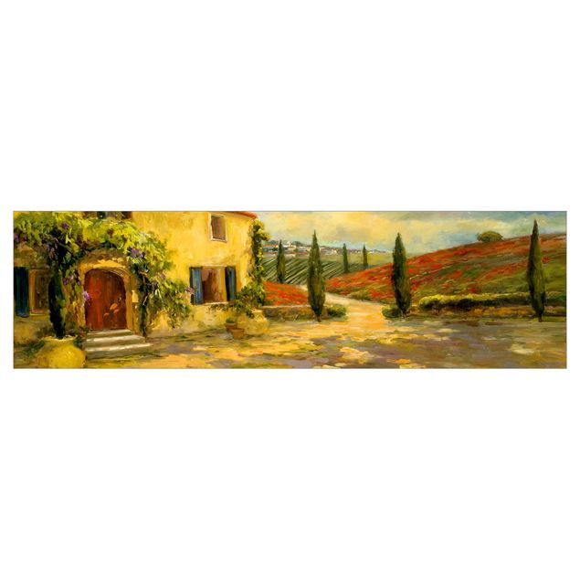 Rivestimento cucina - Paesaggio italiano dipinto V