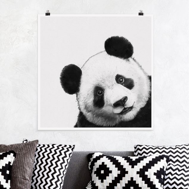 Quadri con orsi Illustrazione - Panda Disegno in bianco e nero