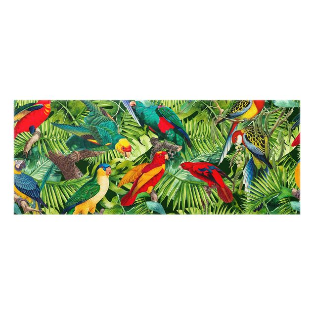 Quadri Andrea Haase Collage colorato - Pappagalli nella giungla