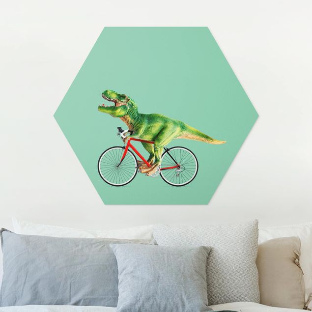 Decorazioni camera bambini Dinosauro con bicicletta